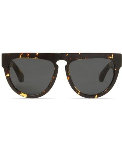 Burberry Tortoiseshell-effect Round-frame Sunglasses - Black