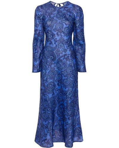 Zimmermann Ottie Paisley-print Maxi Dress - Blue