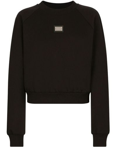 Dolce & Gabbana Logo-plaque crew-neck sweatshirt - Nero