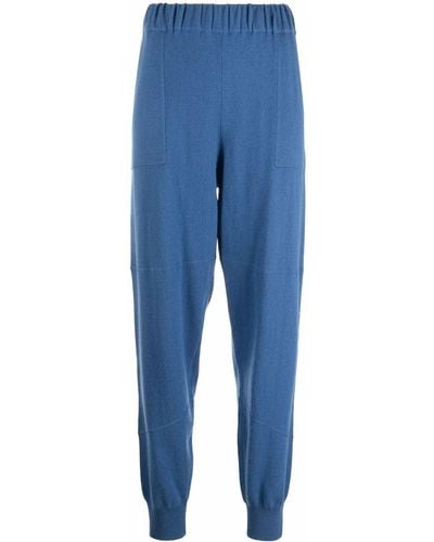 Allude Elasticated-waist Knit sweatpants - Blue