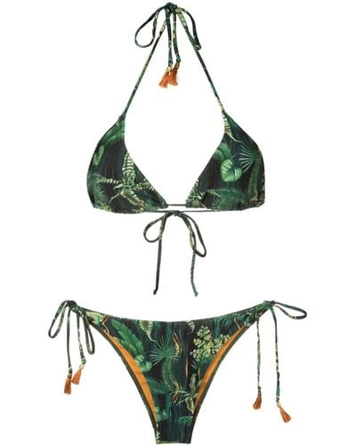 Lygia & Nanny Maya Triangel-Bikini mit Blatt-Print - Grün