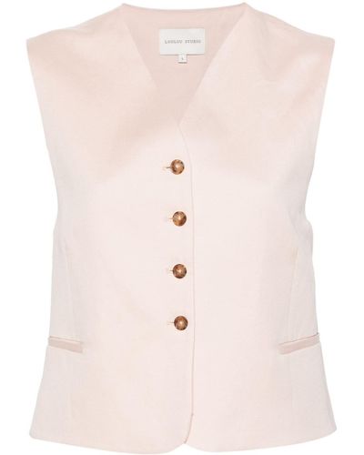 Loulou Studio Iba Button-up Gilet - Pink