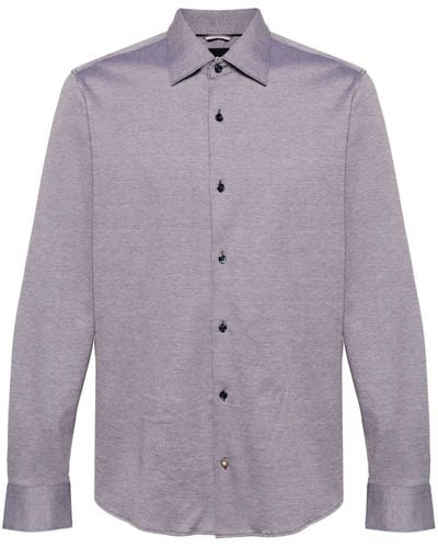 BOSS Geometric-print Cotton Shirt - Purple