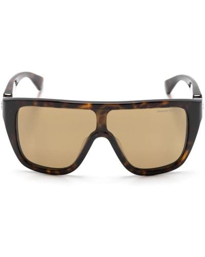 Alexander McQueen Skull Hinge Shield-frame Sunglasses - Natural