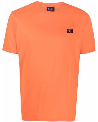 Paul & Shark T-Shirt mit Logo-Patch - Orange