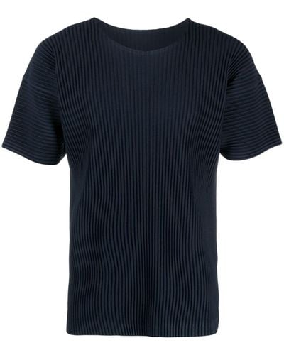 Homme Plissé Issey Miyake T-shirt à design nervuré - Noir