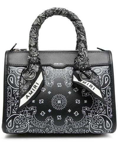 Amiri Bandana Leather Crossbody Bag - Black