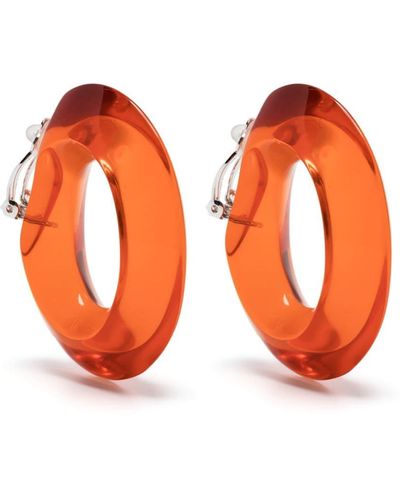 Monies Flotti Clip-on Hoop Earrings - Orange