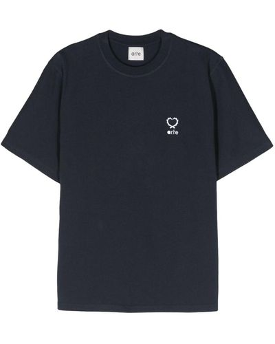Arte' Teo Small Heart Cotton T-shirt - Blue