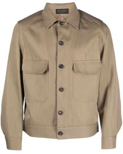 Dell'Oglio Cotton Shirt Jacket - Natural
