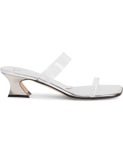 Giuseppe Zanotti 45mm Transparent Mid-block Sandals - White