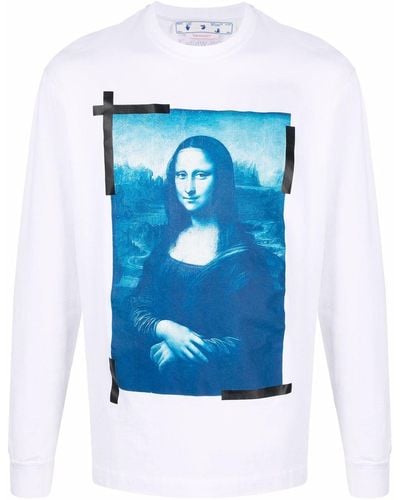 Off-White c/o Virgil Abloh Sweater Met Mona Lisa Print - Wit