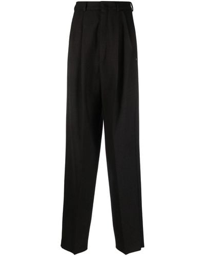 Sportmax High-waist Virgin Wool Trousers - Black