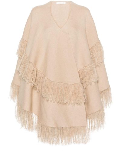 By Malene Birger Cape Van Wolblend Met Franje - Naturel