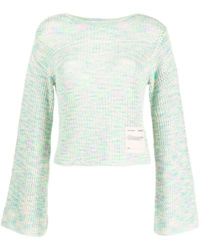 Izzue Crochet Cropped Sweater - Blue