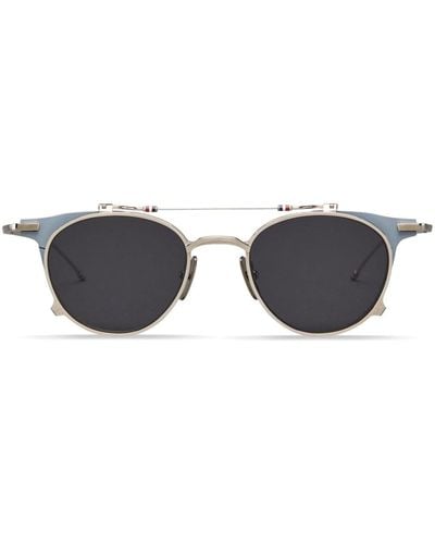 Thom Browne Round-frame Flip-up Sunglasses - Gray