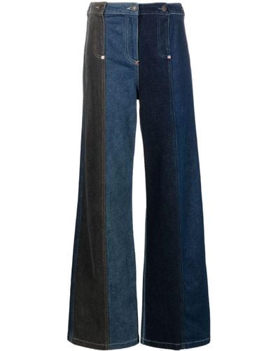 Moschino Jeans ハイウエスト ワイドジーンズ - ブルー