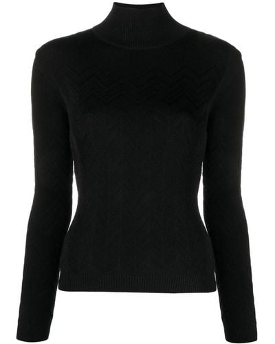 Missoni Wool Blend Turtleneck Jumper - Black