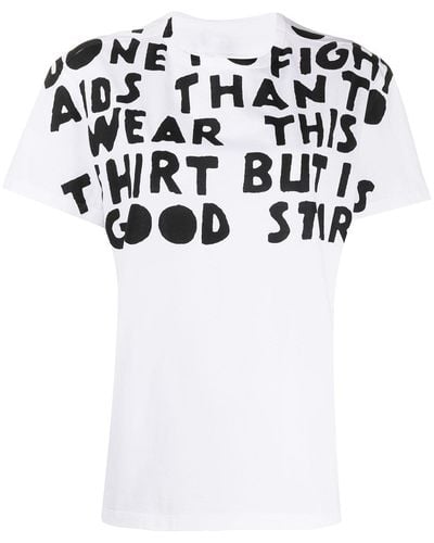 Maison Margiela Camiseta con estampado AIDS Charity - Blanco