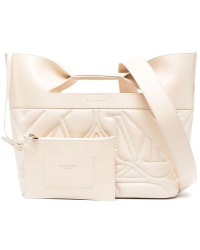 Alexander McQueen 'the Bow' Quilted Tote Bag - Natural