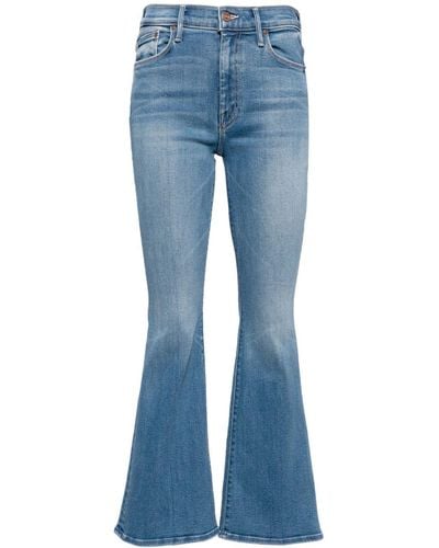 Mother Whiskering Effect Mid-rise Flared Jeans - Blue