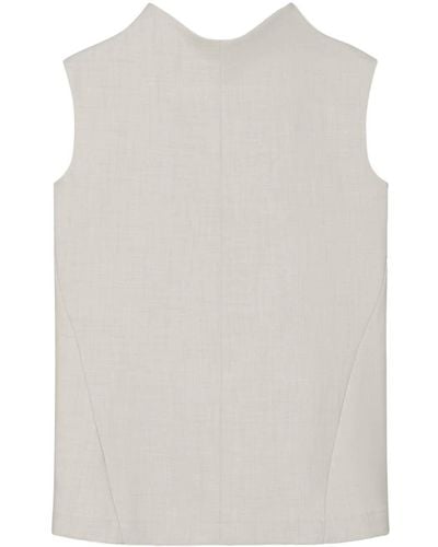 Tory Burch Top sin mangas con espalda en V - Blanco