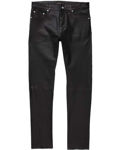Purple Brand P001 Leather Skinny Jeans - Black