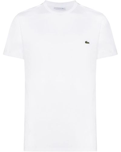 Lacoste T-Shirt mit Logo-Stickerei - Weiß