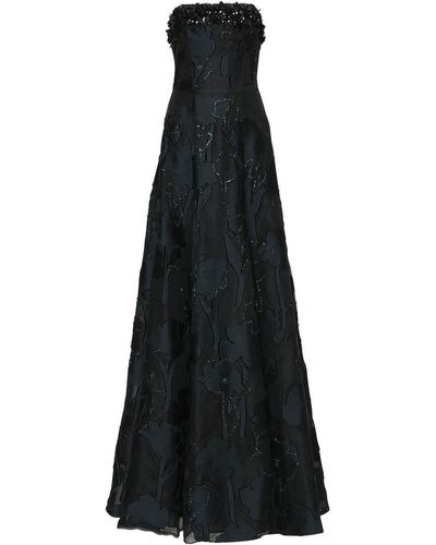 Carolina Herrera Sequin-embellished Strapless Gown - Black