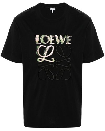 Loewe T-shirt Met Geborduurd Logo - Zwart