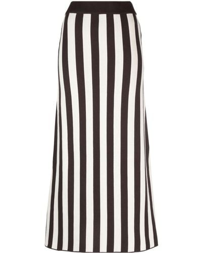 Sunnei Striped Long Knitted Skirt - Black