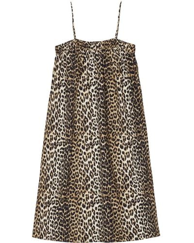 Ganni Midi-jurk Met Luipaardprint - Meerkleurig