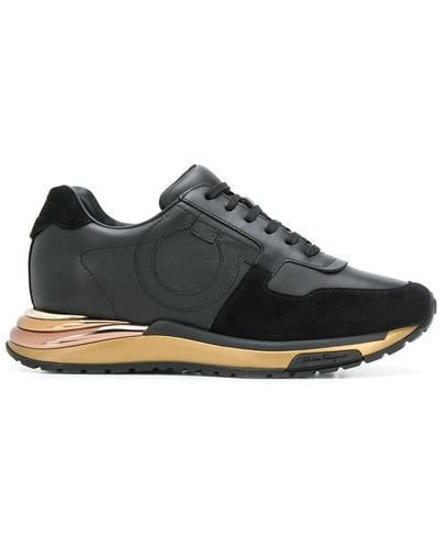 Ferragamo Brooklyn Leather & Suede Sneakers - Black