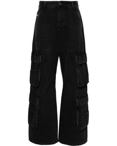 DIESEL D-sire Low-rise Cargo Jeans - Black
