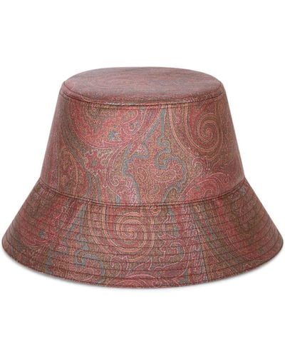 Etro Sombrero de pescador con estampado de cachemira - Marrón