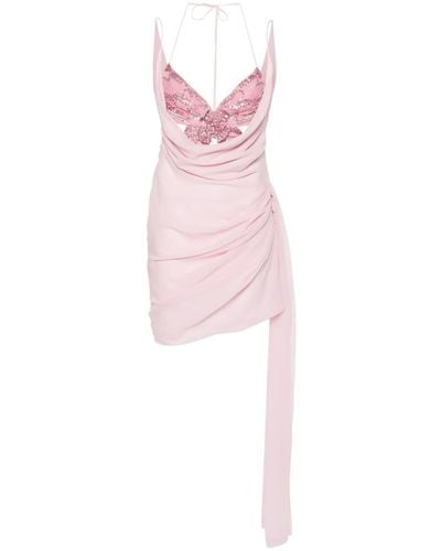 Blumarine Butterfly-motif Silk Dress - Pink