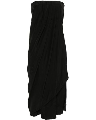 GAUGE81 Onna Strapless Silk Midi Dress - Black