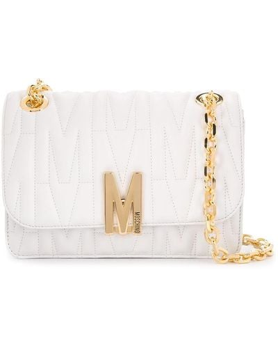 Moschino M-quilted Shoulder Bag - White