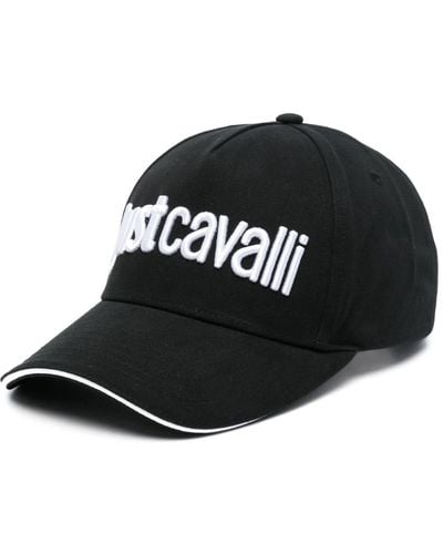Just Cavalli Casquette en coton à logo brodé - Noir