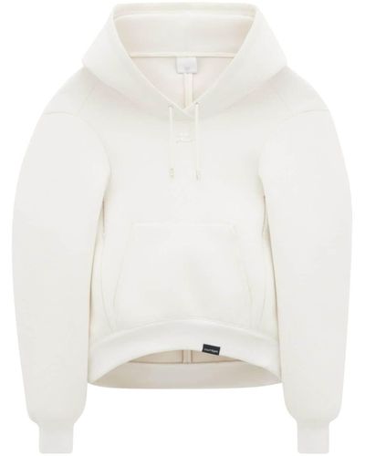 Courreges Bonded Cocoon Cotton Blend Hoodie - White