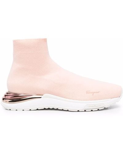 Ferragamo Sneakers Met Logo - Roze