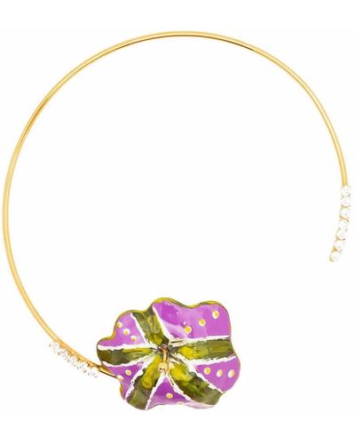 Marni Halskette mit Blumendetail - Mettallic