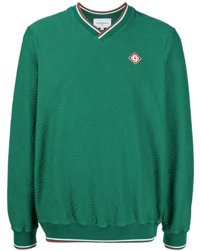 Casablancabrand Wave V-neck Sweater - Green