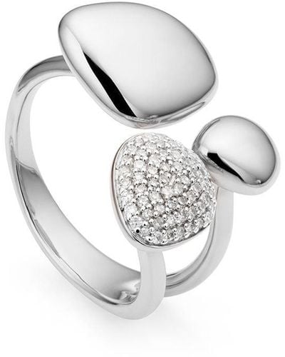 Monica Vinader Nura Pebble Cluster Diamond Ring - Metallic