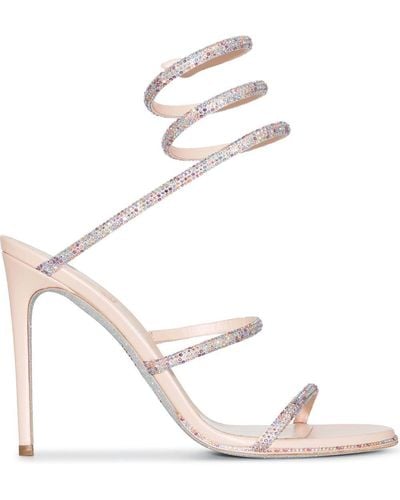 Rene Caovilla Crystal-embellished Strap-detail Sandals - Pink