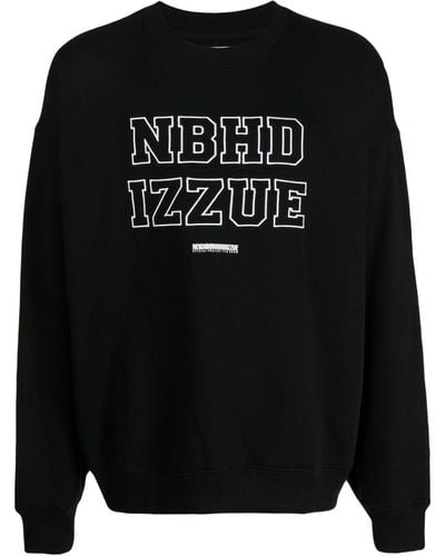 Izzue Slogan-print cotton-blend sweatshirt - Negro