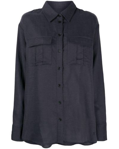 Gestuz Button-up Long-sleeve Shirt - Blue