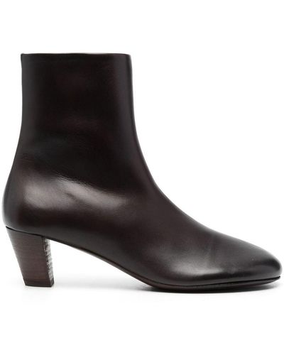 Marsèll Round-toe Leather Ankle Boots - Black