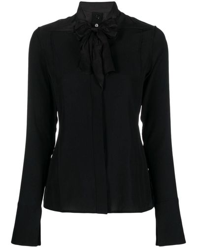 Victoria Beckham Pussy-bow Silk Blouse - Black