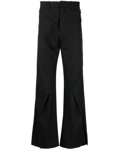 HELIOT EMIL Amalgamate Pleat-detail Straight-leg Pants - Black